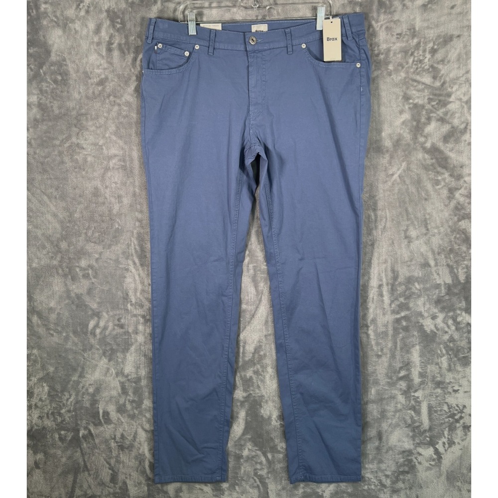 Brax Chuck Slim Fit Straight Pants Mens 40x34 New Blue Stretch Chino Khakis